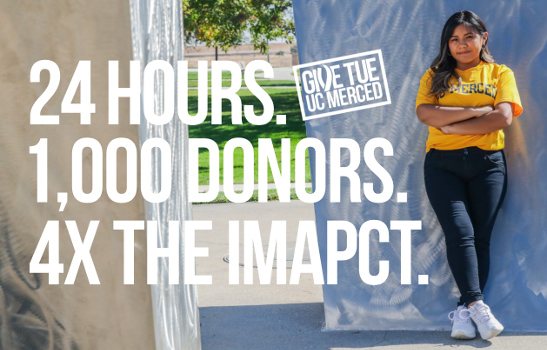 Donations made on Give Tue UC Merced, Dec. 3, will be matched 3-to-1.